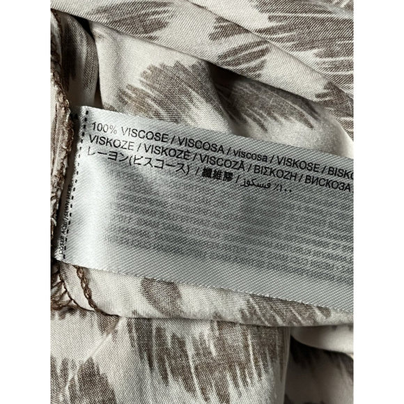 Mango Brown Print Belted Button Front Shirt Dress Size 4 - Picture 9 of 10